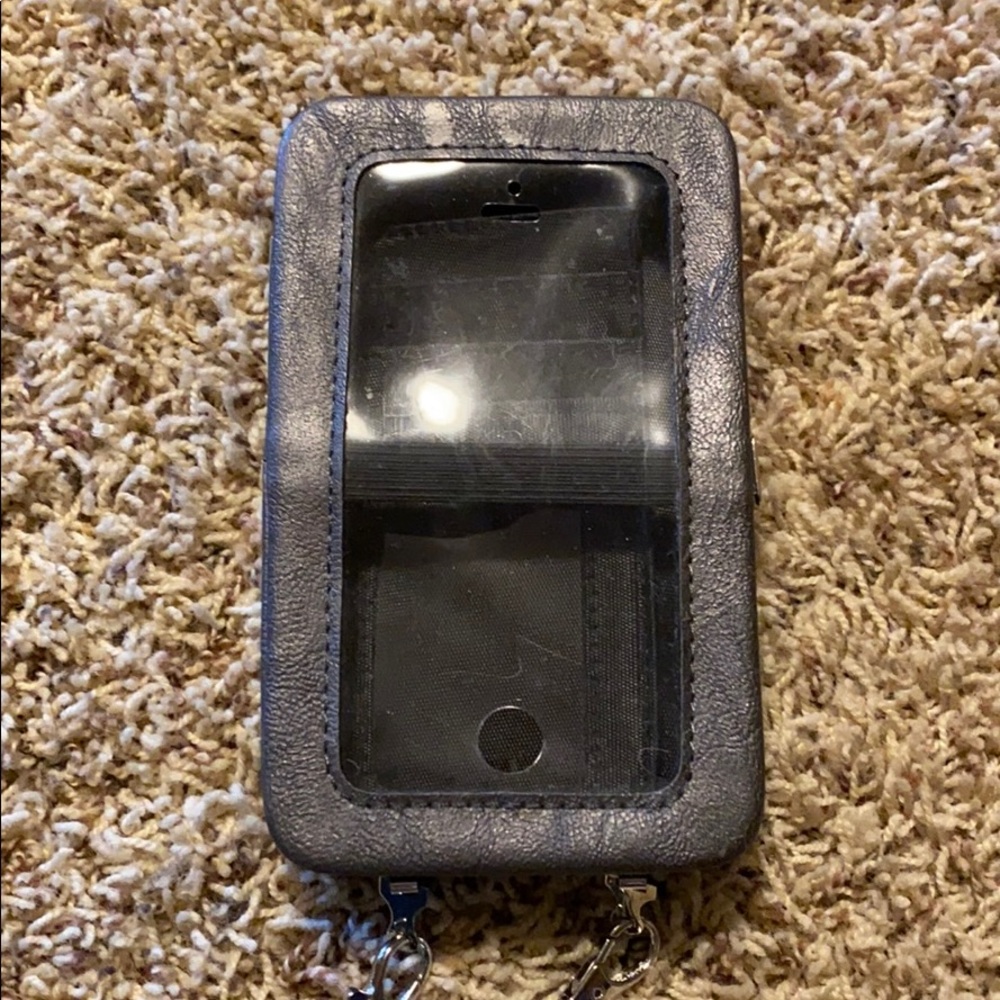 Phone purse grey leather